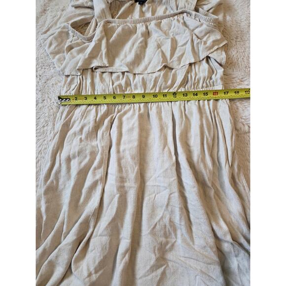 TORRID Cold Shoulder Ruffle Cream colored Dress size 2 - Picture 3 of 5